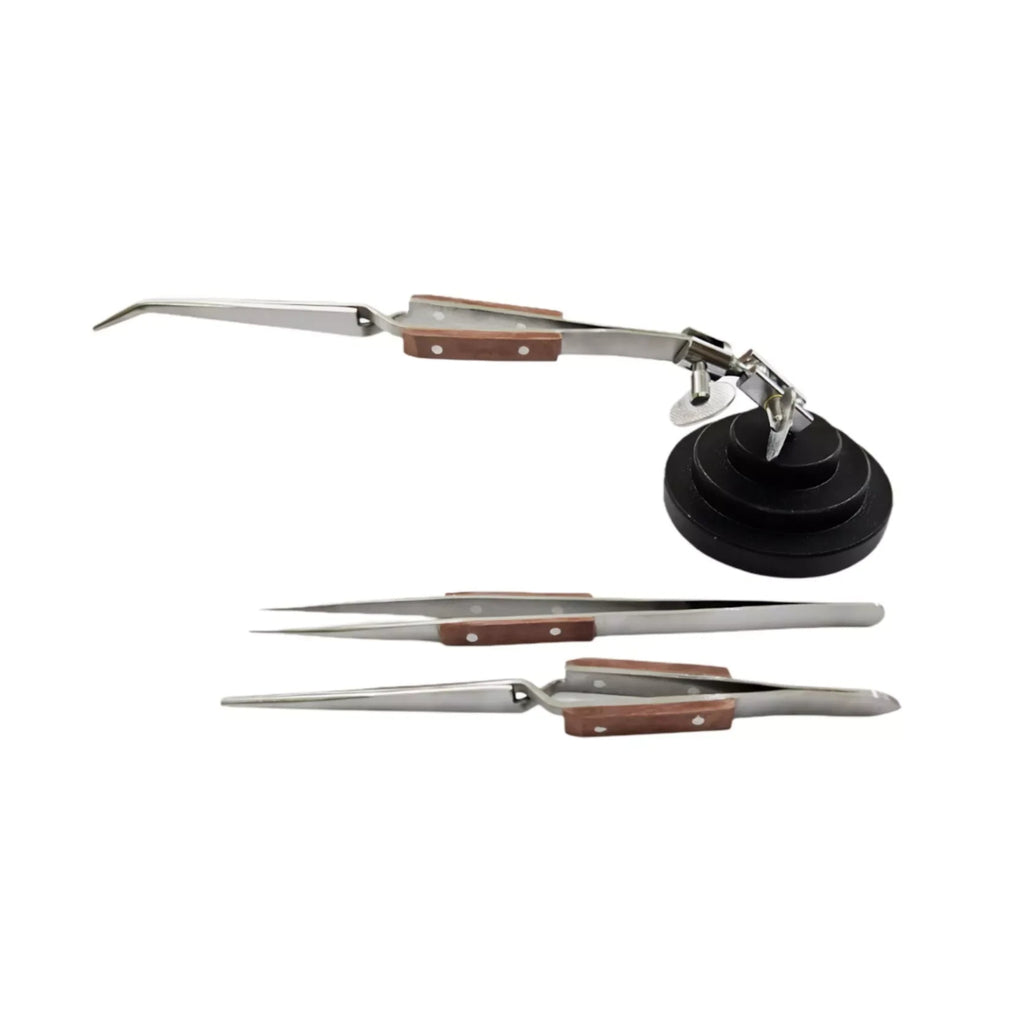 Third Hand Base with Locking Fiber Tweezers Holding Adjustable Soldering