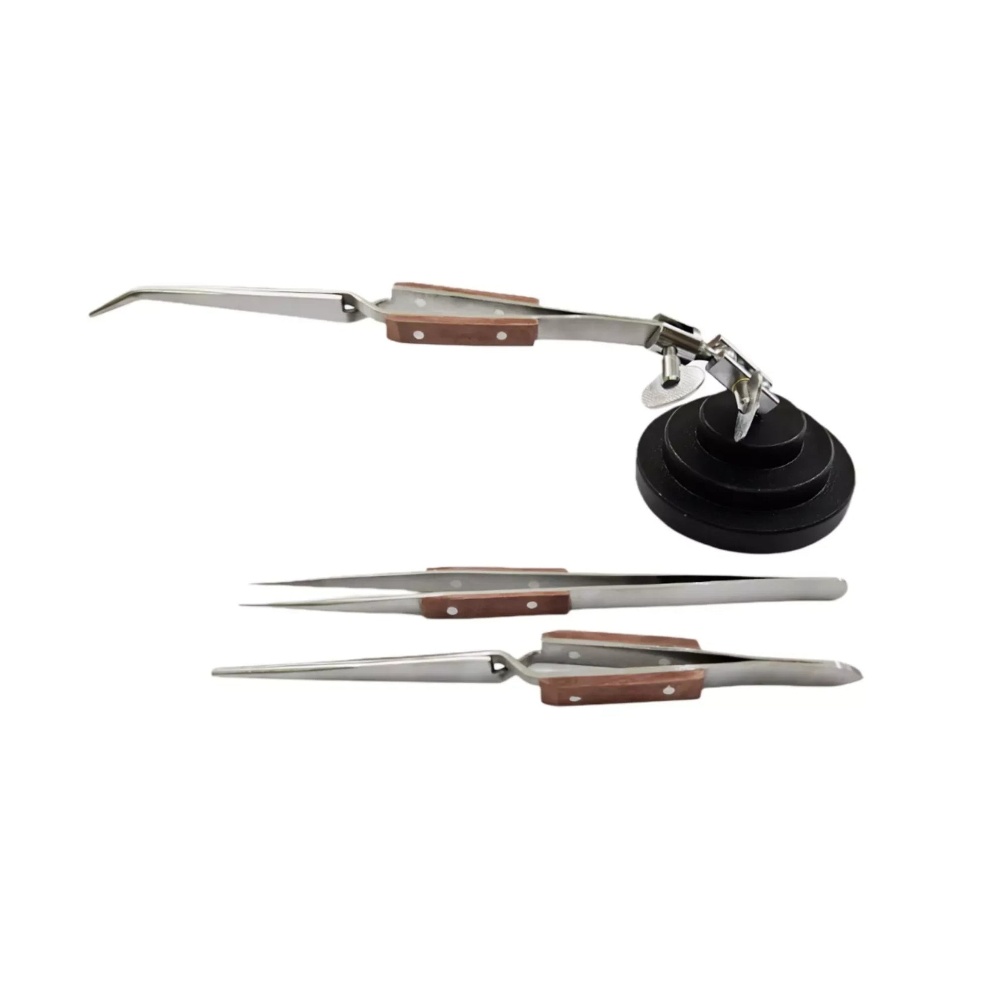 Third Hand Base with Locking Fiber Tweezers Holding Adjustable Soldering