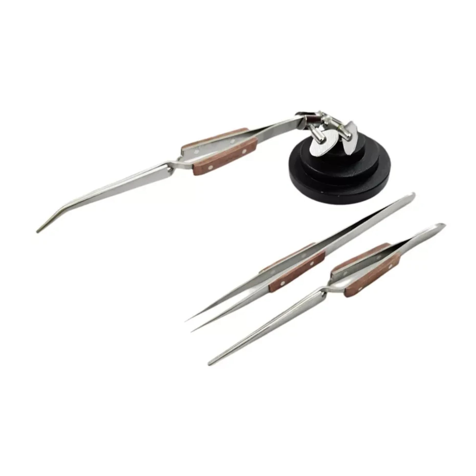 Third Hand Base with Locking Fiber Tweezers Holding Adjustable Soldering