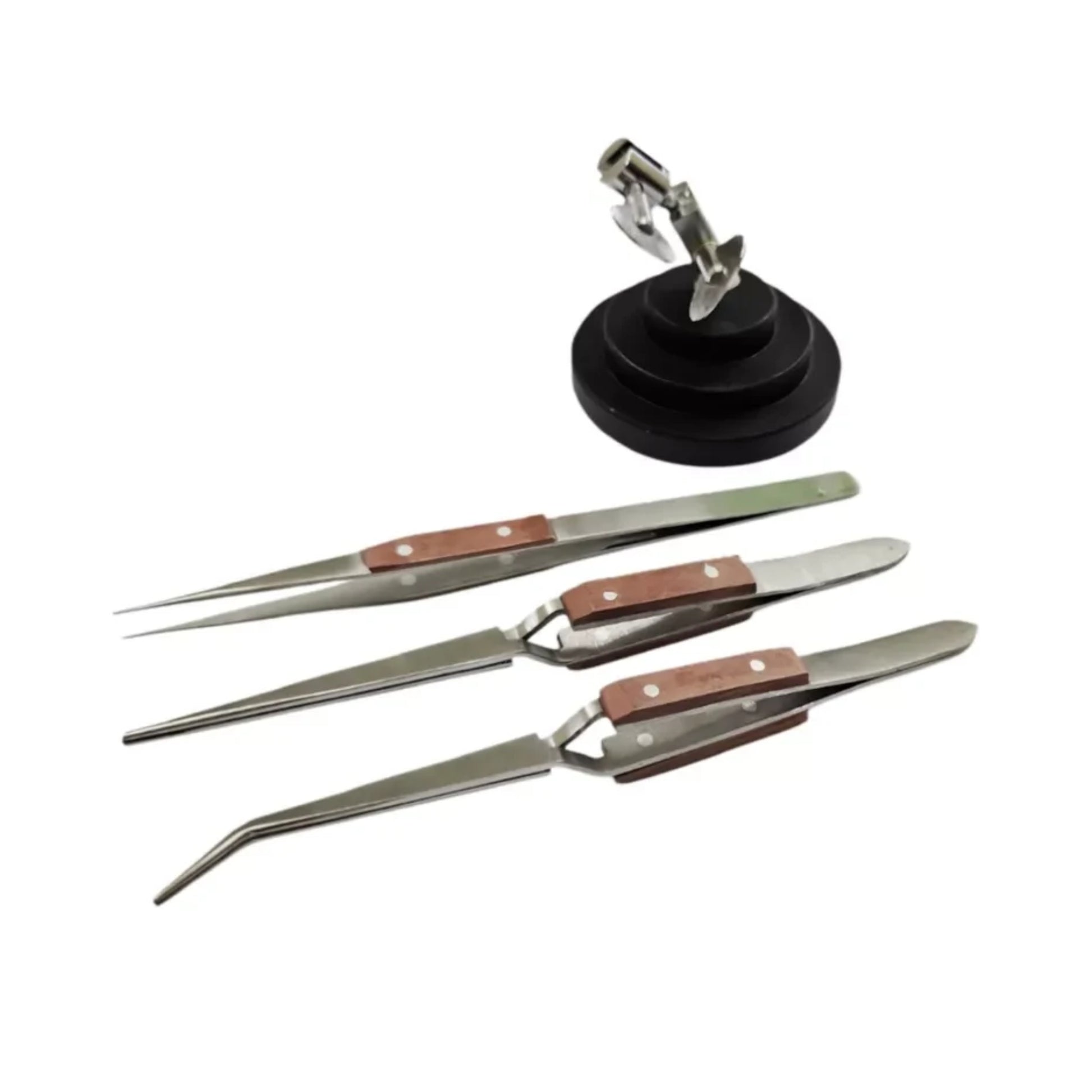 Third Hand Base with Locking Fiber Tweezers Holding Adjustable Soldering