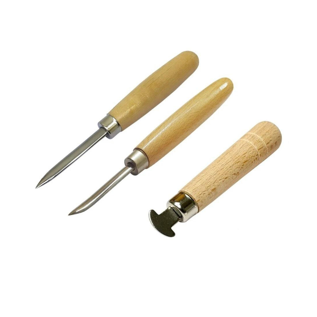 Jewelers 3 Stone Setting Tool Set 1 Bezel Roller & 2 Burnishers-Jewelry Tool Set