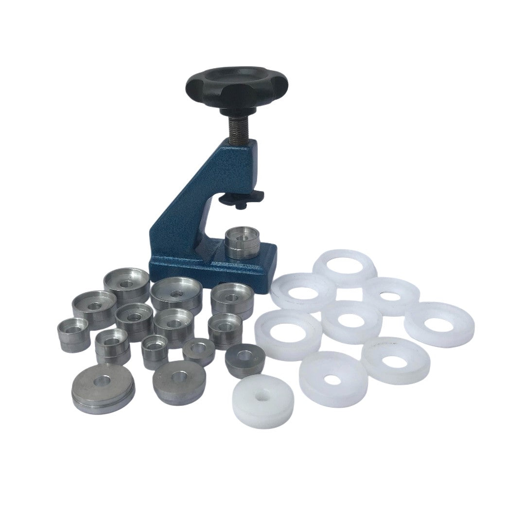 Water Proof Watch Case Pressing Tool with 15 Aluminum Dies Threaded Type