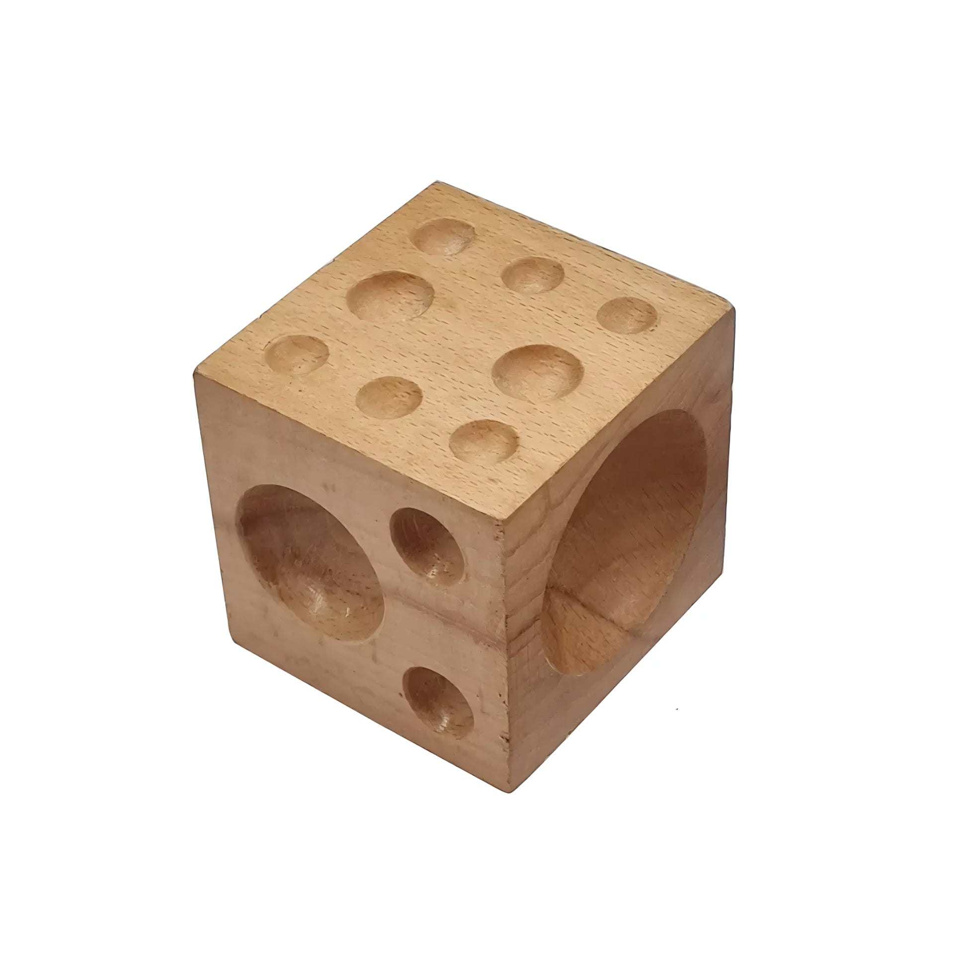 2.1/4" x 2.1/4" x 2.1/4" Wood Doming Block - Jewelry Forming Dapping Block