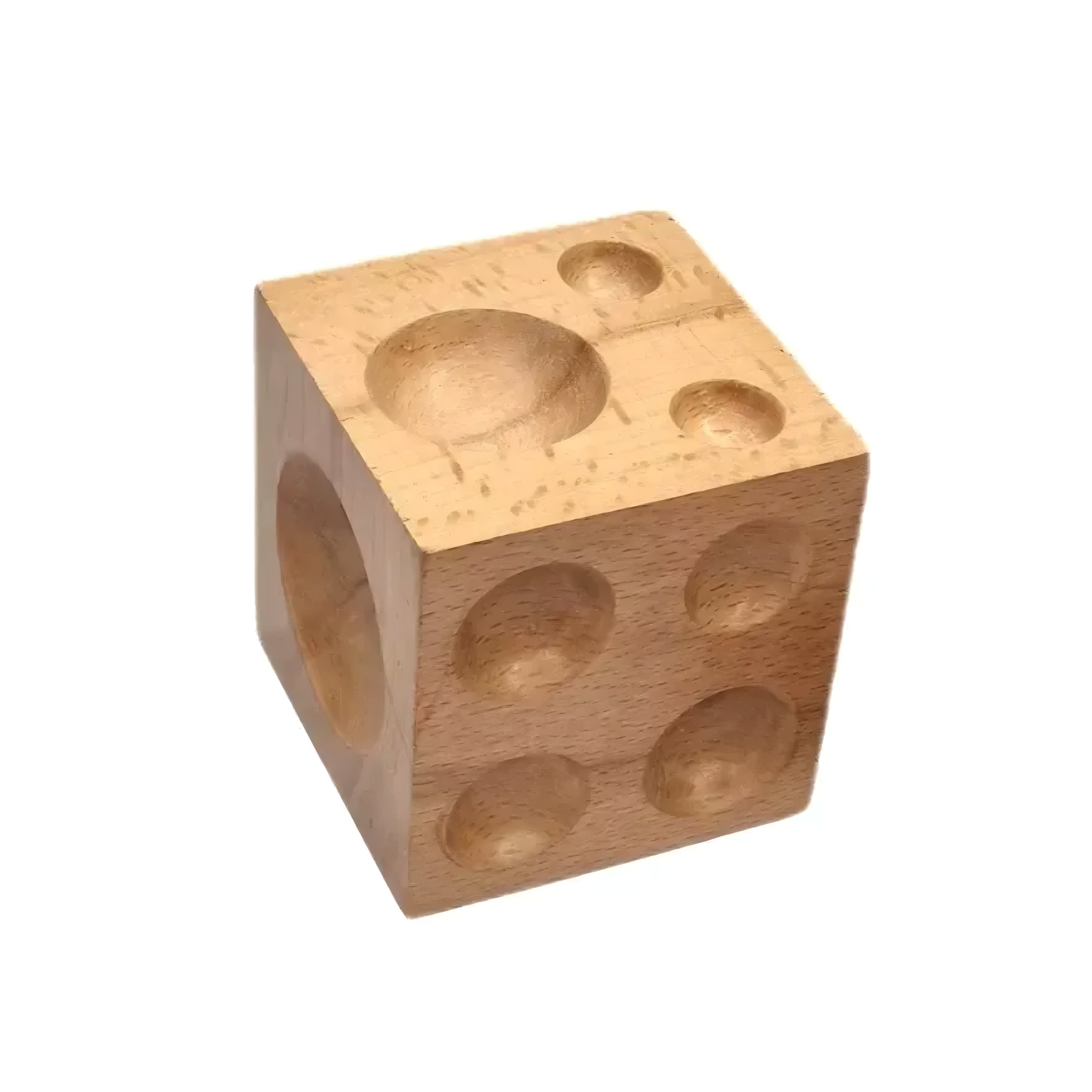 2.1/4" x 2.1/4" x 2.1/4" Wood Doming Block - Jewelry Forming Dapping Block