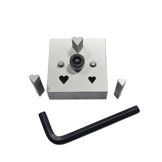 Heart Shape Disc Cutter with Set of 3 Punches Size 8mm-12mm