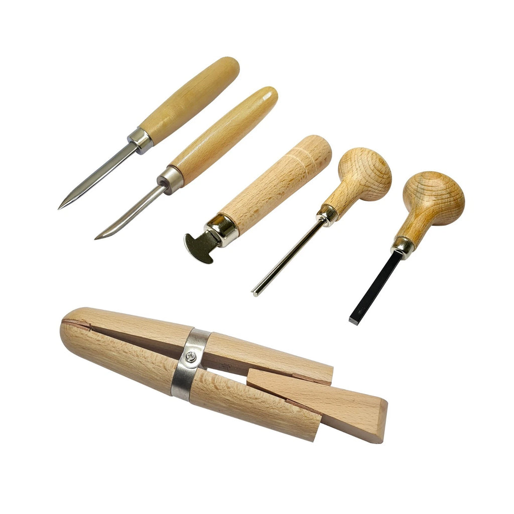 Jewelers Stone Setting Bezel Pushing Set With Ring Clamp Wooden-Jewelry Tool Set
