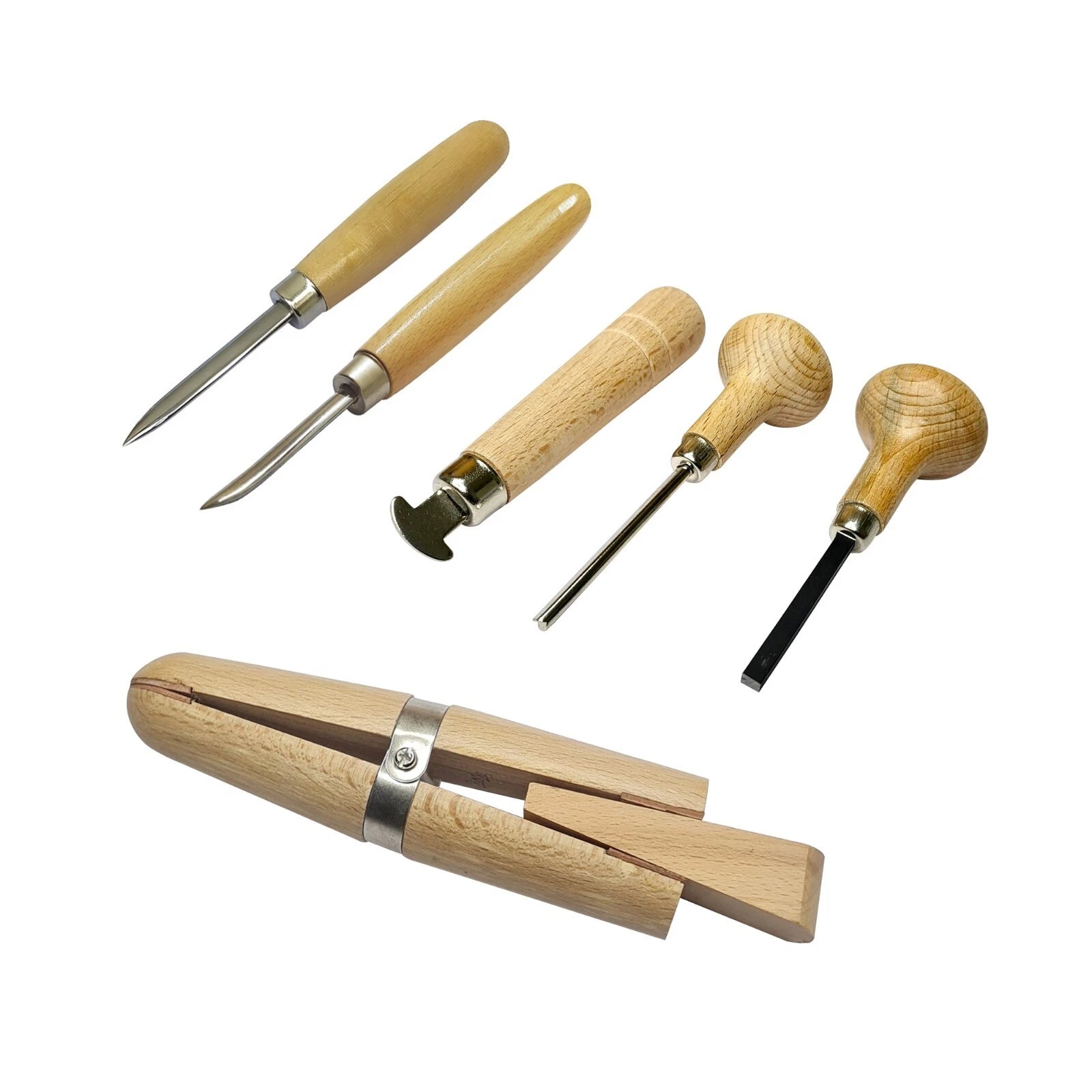 Jewelers Stone Setting Bezel Pushing Set With Ring Clamp Wooden-Jewelry Tool Set